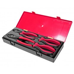 Набор инструментов губцевых 4 предмета (пассатижи, бокорезы, клещи) в кейсе JTC