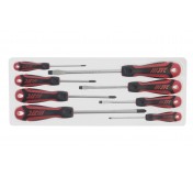 Набор отверток усиленных SL3.0,5.5x75 SL6.5x100 SL8.0x150 PH0,1x75 PH2x100 PH3x150 8 предметов JTC