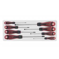 Набор отверток усиленных SL3.0,5.5x75 SL6.5x100 SL8.0x150 PH0,1x75 PH2x100 PH3x150 8 предметов JTC