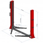 Подъемник электрогидравлический 4т 110-1900мм 2-х стоечный 380В ниж.синхрон. (электр.спуск) GTE GTE-H102