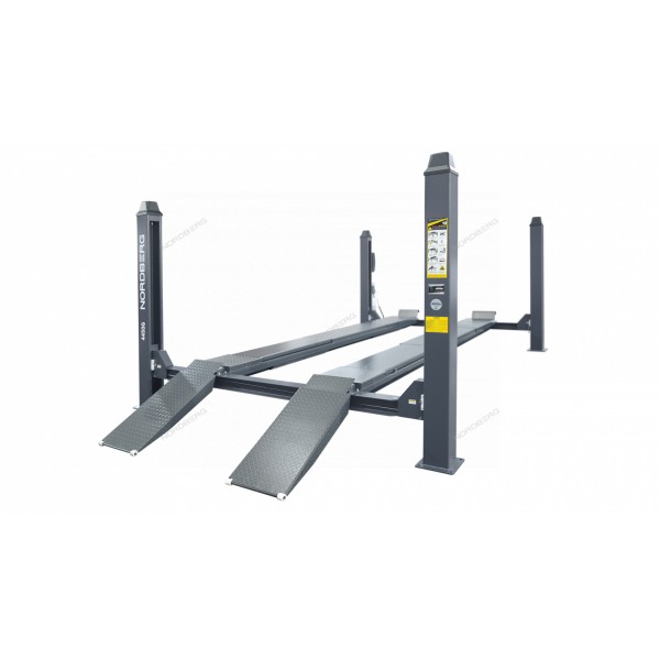 Подъемник четырехстоечный 5 т, без траверсы, для сход-развала, механическое снятие, серый NORDBERG 4450_MG