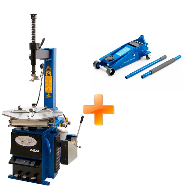 Комплект: Станок шиномонтажный + Домкрат подкатной 3т V524-380/7016+TH33007