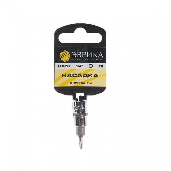 Насадка  1/4" DR торкс T8 (с держателем) ЭВРИКА 1/240 ER-93201H