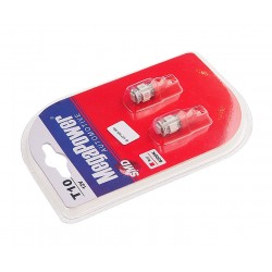 Автолампа T10W (W2,1x9,5d) 5 SMD 5050 RED блистер (2 шт) 40лм   12V MEGAPOWER /1 /50