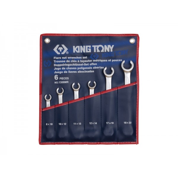 Набор разрезных ключей, 6 предметов king tony 1306mr