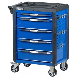 Тележка инструментальная, 5 выдвижных ящиков, с системой защиты от опрокидывания, синяя NORDBERG T5P(B)