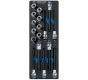 Набор насадок Hex, Torx и Spline, ложемент, 17 предметов KING TONY 9-4147PRV