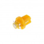 Автолампа T5 (W2*4.6d с патроном B8.5d) 1 SMD 3528  YELLOW 8лм   12V MEGAPOWER /10 /100 M-50213Y