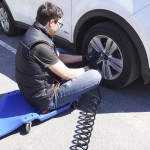 Лежак ремонтный, подкатной, пластиковый, синий OPT-40130B