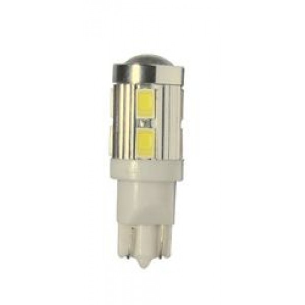 Автолампа T10W (W2,1x9,5d) 10 SMD 5630 WHITE 6000K 600лм  24V MEGAPOWER /10 /100 M-10815W-24