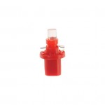Автолампа T5 (W2*4.6d с патроном B8.5d) 1 LED CONE  RED 4лм   12V MEGAPOWER /10 /100 M-50212R