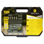Набор торцевых головок  1/4"&1/2"DR 6-гранный 108 предметов ЭВРИКА 1/3 ER-80108