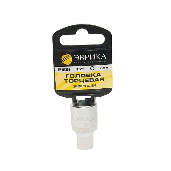 Головка торцевая  8мм 1/2" 6-гранная L=40мм (с держателем) ЭВРИКА  1/160 ER-91301H