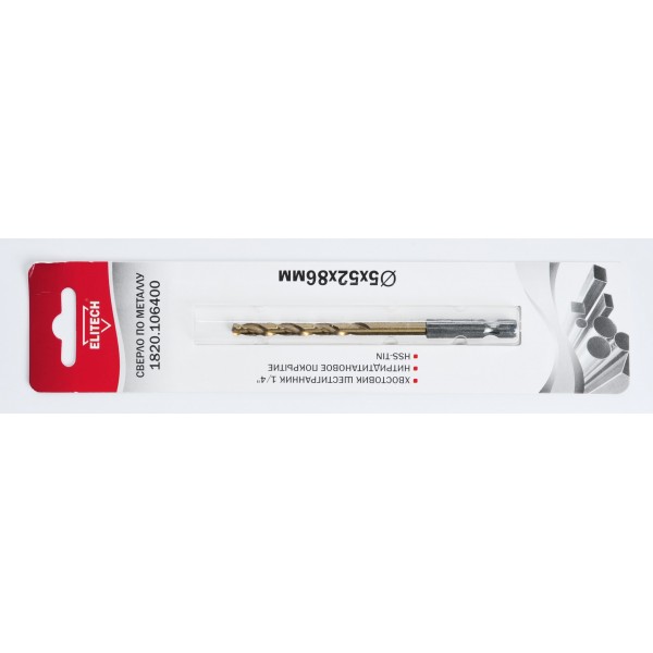 Сверло 5х86 HSS-G+TiN HEX1/4' 1820.106400 193841