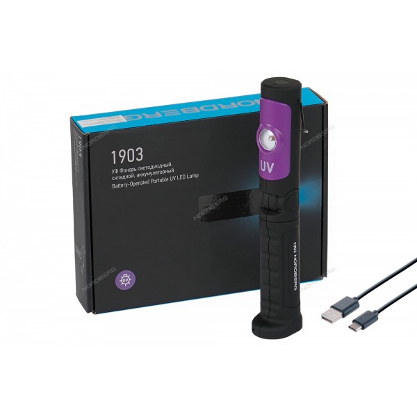 Фонарь светодиодный УФ, аккумуляторный, 3,6 В 1903