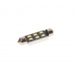Автолампа C5W (SV8,5) 6 SMD 2835 WHITE 6000K 41мм с блокиратором ошибок CANbus 90лм  24V MEGAPOWER /10 /100 M-70254W-24