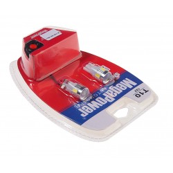 Автолампа T10W (W2,1x9,5d) 6 SMD 5630 WHITE блистер с тестером (2 шт) 6000K 360лм   12V MEGAPOWER /1 /25