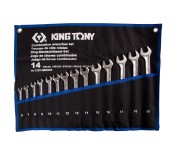 Набор комбинированных ключей, 6-19 мм, чехол из теторона, 14 предметов KING TONY 12D14MRN05