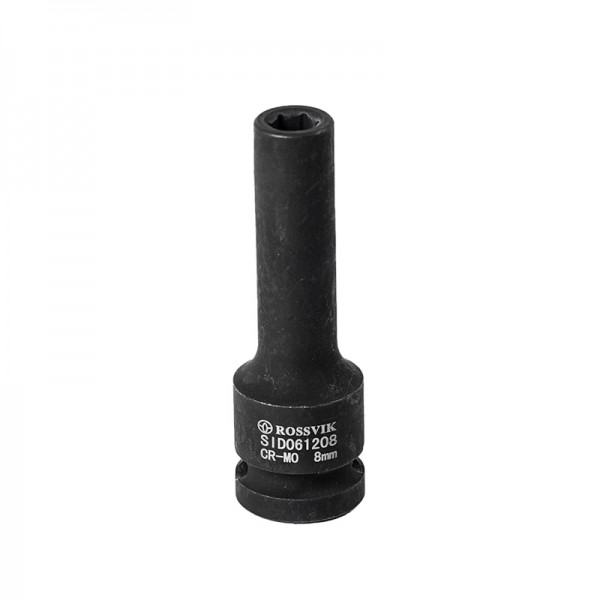 Головка торцевая ударная, глубокая ROSSVIK, 1/2", 8мм SID061208