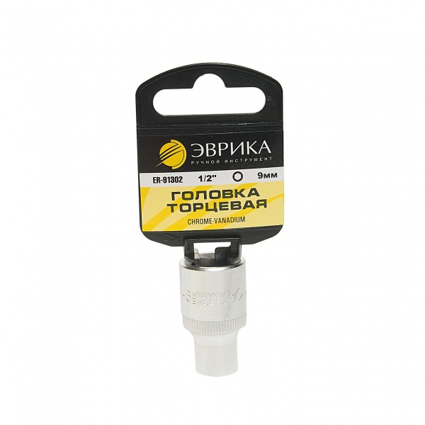 Головка торцевая  9мм 1/2" 6-гранная L=40мм (с держателем) ЭВРИКА  1/160 ER-91302H