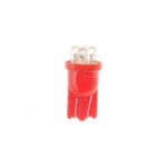 Автолампа T10W (W2,1x9,5d) 4 LED RED 20лм 12V MEGAPOWER /10 /100 OLD M-10313R