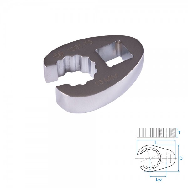 Ключ разрезной (воронья лапка) 13 мм, 3/8 KING TONY 1031-13R