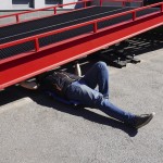 Лежак ремонтный, подкатной, пластиковый, синий OPT-40130B