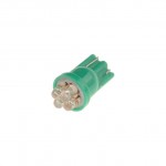 Автолампа T10W (W2,1x9,5d) 4 LED GREEN 20лм 12V MEGAPOWER /10 /100 OLD M-10313G