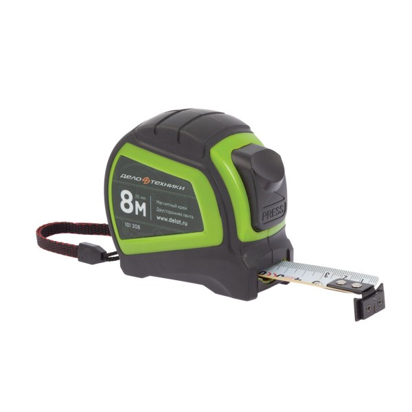 Рулетка в обрезиненном корпусе 8м×25мм 101308