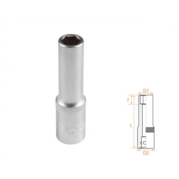 Головка торцевая глубокая шестигранная 3/8, 9 мм AFFIX AF00130009