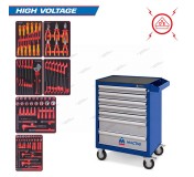 Набор инструментов HIGH VOLTAGE в синей тележке, 117 предметов