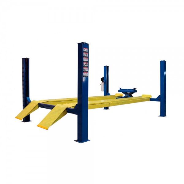 Подъемник четырехстоечный ROSSVIK  г/п 3,5т, (c ручной траверсой г/п 2т, без поворотных кругов V4-3.5