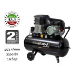 Масляный поршневой компрессор с ременным приводом:423 л/мин, 10 бар; 220В/2,2 кВт, 100 л WDK-91053