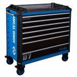 Тележка инструментальная, 7 выдвижных ящиков, SQUAD, широкая KING TONY 87SQ33-7B-BK