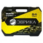 Набор торцевых головок  1/4"&1/2"DR 6-гранный 94 предмета  ЭВРИКА 1/3 ER-80094