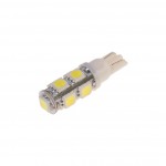 Автолампа T10W (W2,1x9,5d) 9 SMD 5050 WHITE 6000K 180лм 12V MEGAPOWER /10 /100 OLD M-10715W