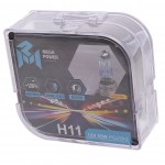 Автолампа H11 (55) PGJ19-2 +120% (бокс, 2шт) 12V MEGAPOWER /1/10 M-37033007
