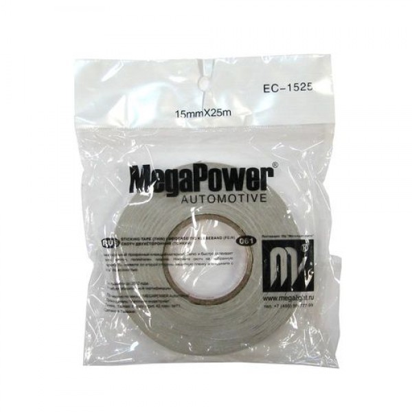 Скотч двухсторонний  СLEAR 15мм х 25м (тонкий) MEGAPOWER /1/10/216 HIT EC-1525