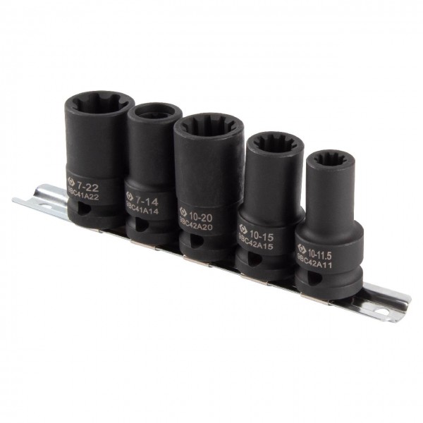 Набор специальных головок 1/2, для монтажа / демонтажа тормозных суппортов, 5 предметов KING TONY 9BC4A05MP