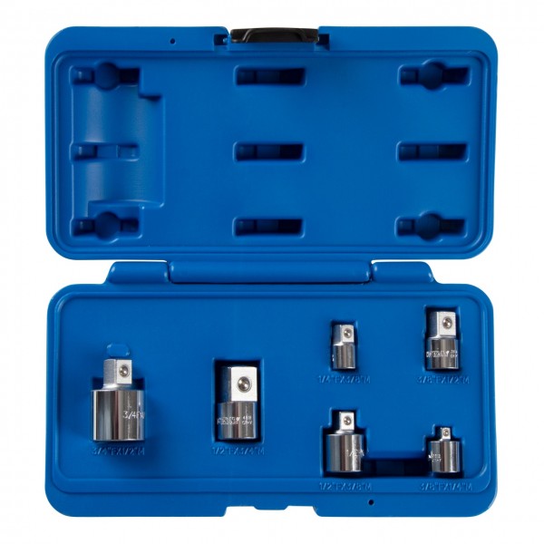 Набор переходников 1/4, 3/8, 1/2, 3/4, 6 предметов, кейс KING TONY 78106