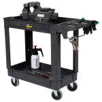 Тележка пластиковая, 2 полки, удлиненная OPT-608S