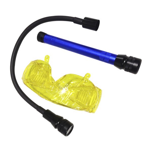 UV-ЛАМПА  питание 3 батарейки АА, очки,насадка с белым светом 5 LED RK1267