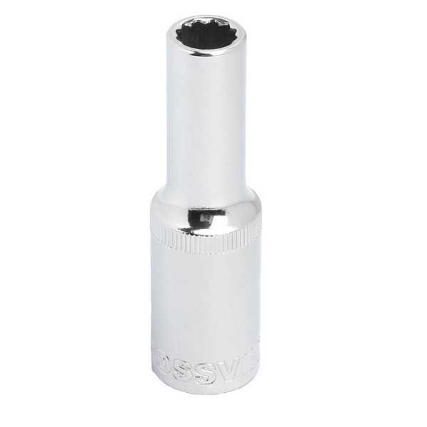 Головка торцевая глубокая 12-гранная ROSSVIK 1/2", 19мм SD121219