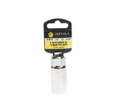 Головка свечная 21мм 1/2" L=65мм (с держателем) ЭВРИКА ER-92704H  1/80