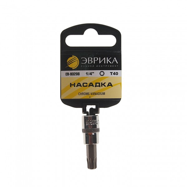 Насадка  1/4" DR торкс T40 (с держателем) ЭВРИКА 1/240 ER-93208H