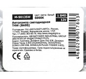 Автолампа T4W (BA9s) 1 SMD 7080 WHITE 6000K 60лм   12V MEGAPOWER /10 /100