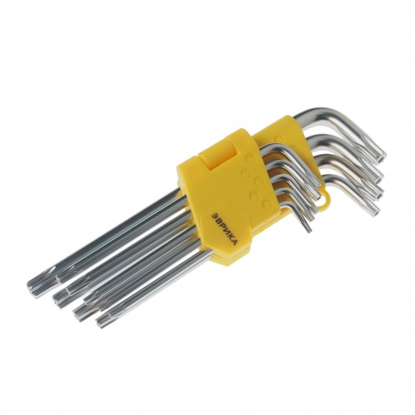 Набор ключей TORX : Г-образных удлиненных T10-T50 9пр. ЭВРИКА /1/12/60 ER-15109LT
