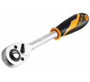 Трещотка GRIPro, 3/8, 205 мм, 72 зубца, флажковая с кнопкой TOLSEN TT15119