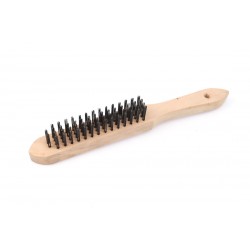 270404 Щётка с деревянной рукояткой, стальная щетина, 4-х рядная