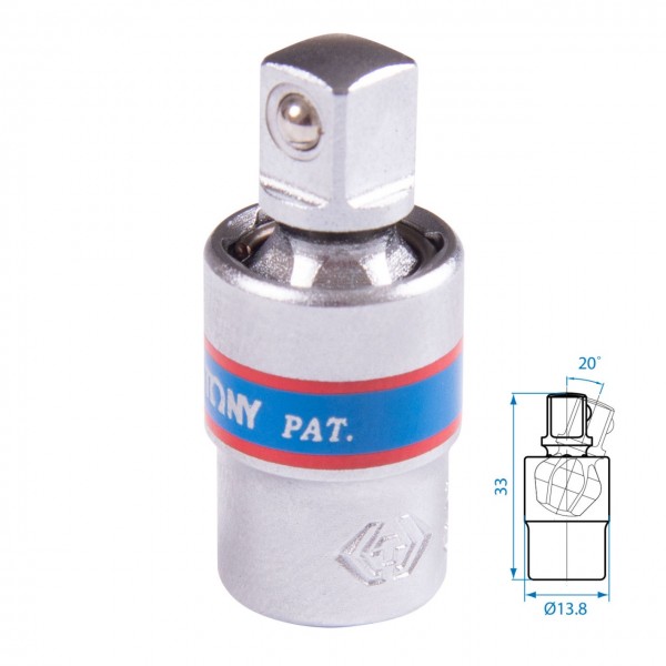 Кардан 1/4, шаровый KING TONY 2793